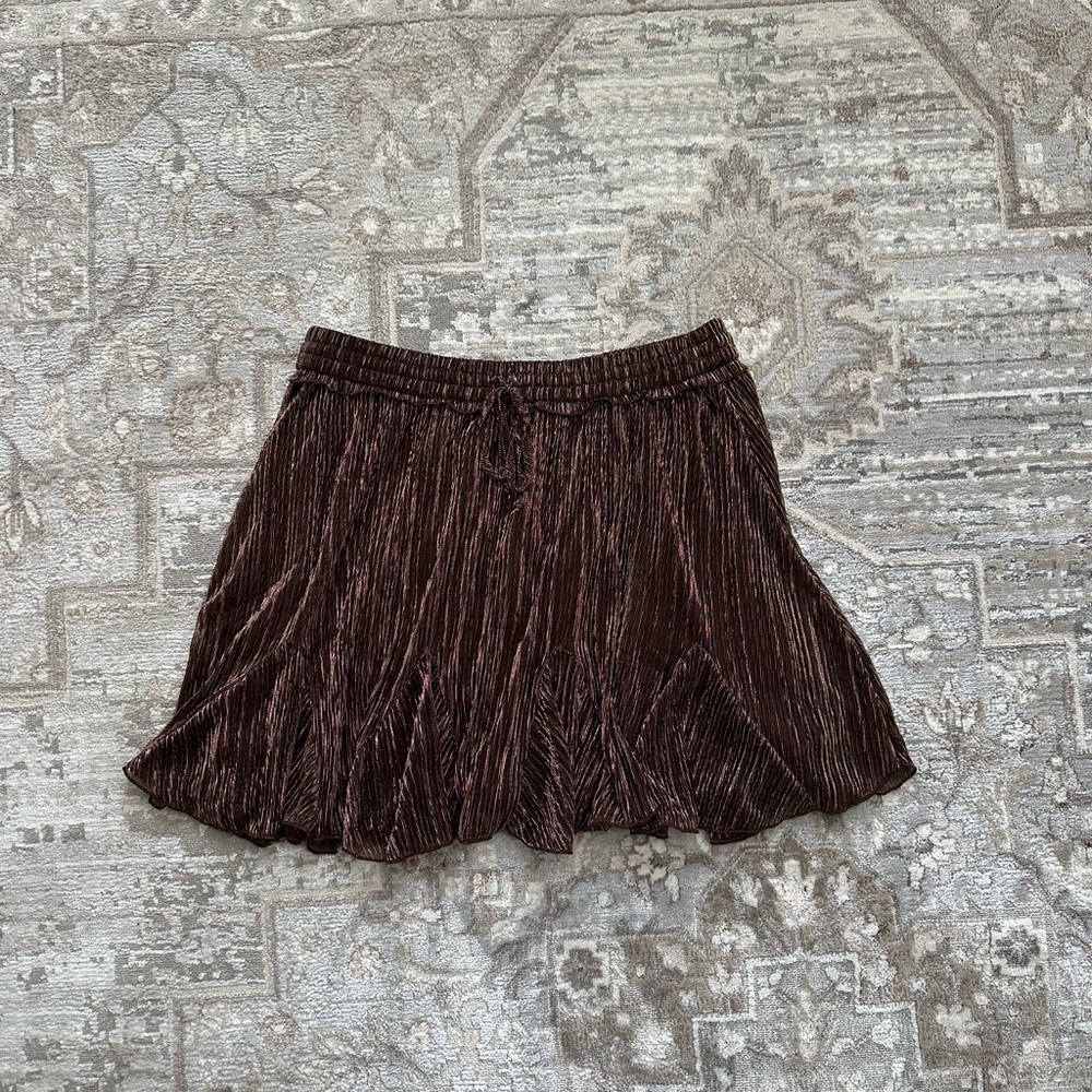 NWT Brown Metallic Mini Skirt